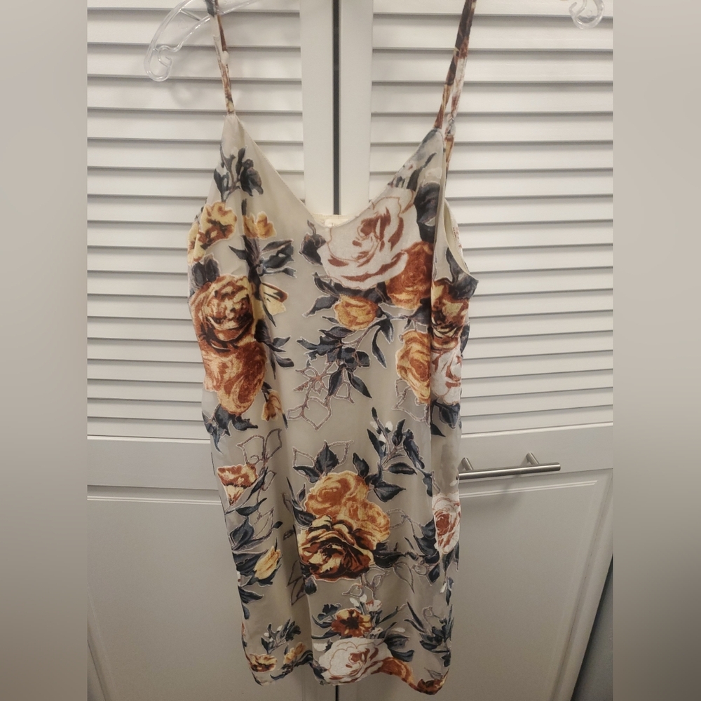 JAPNA STRAPPY FLORAL DRESS coral roses on Ivory SZ SMALL